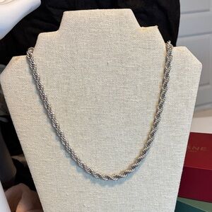 Elegant Silver Rope Chain Necklace